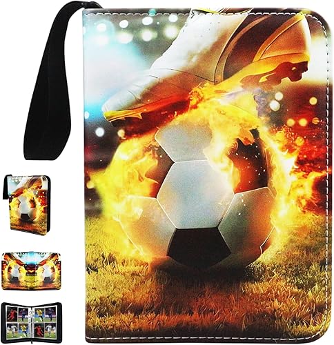 Carpeta de tarjetas con 4 bolsillos para 400 tarjetas con 50 fundas extraíbles, carpeta de tarjetas intercambiables, carpeta de tarjetas deportivas,