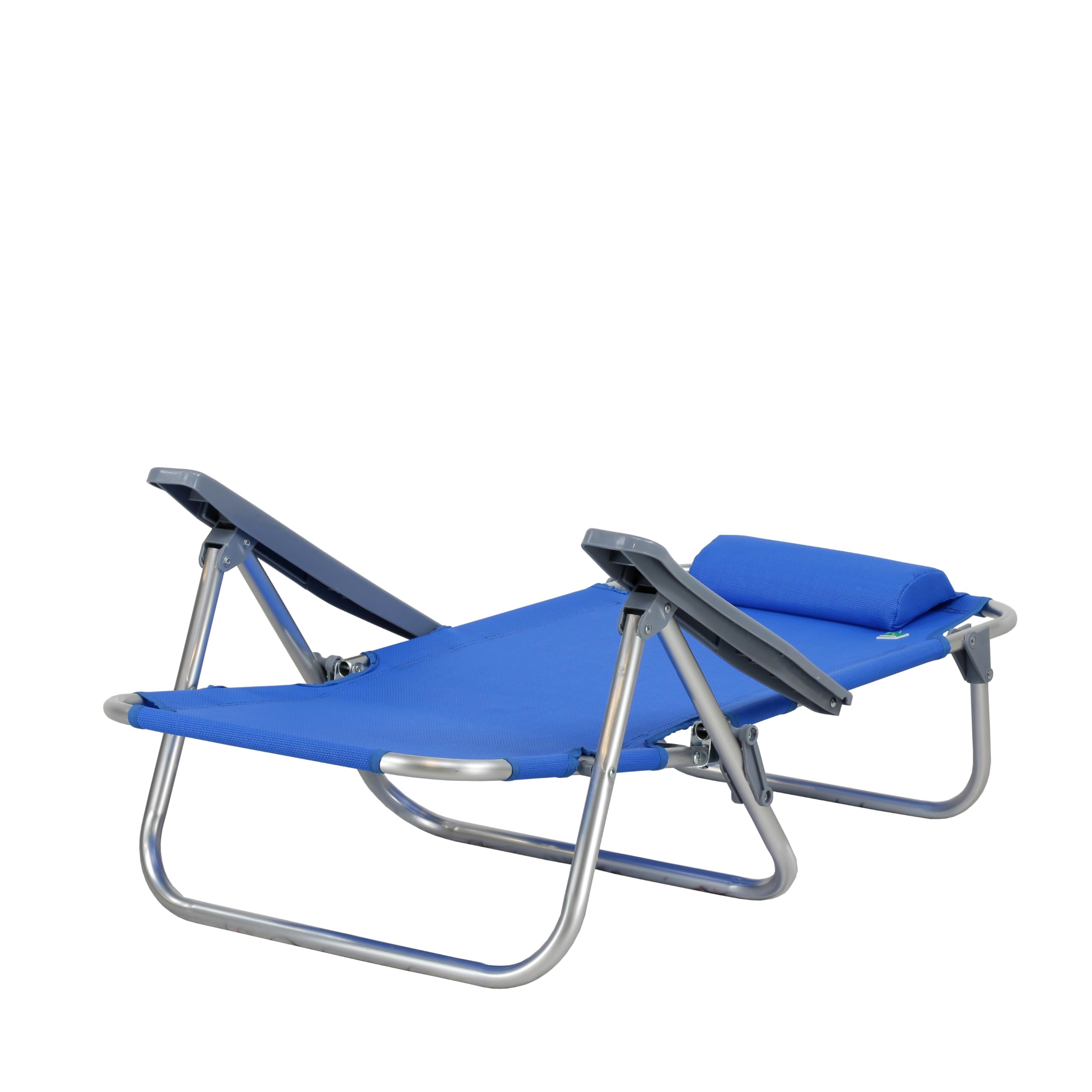 Totò Piccinni Spiaggina AVANA sedia sdraio pieghevole in Alluminio e Textilene con cusino e braccioli e schienale alto reclinabile 6 posizioni (1, Blu)