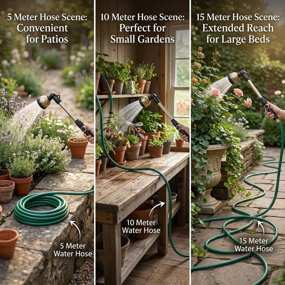 Ugello per tubo da giardino resistente, 45,7 cm, in lega di zinco (D)