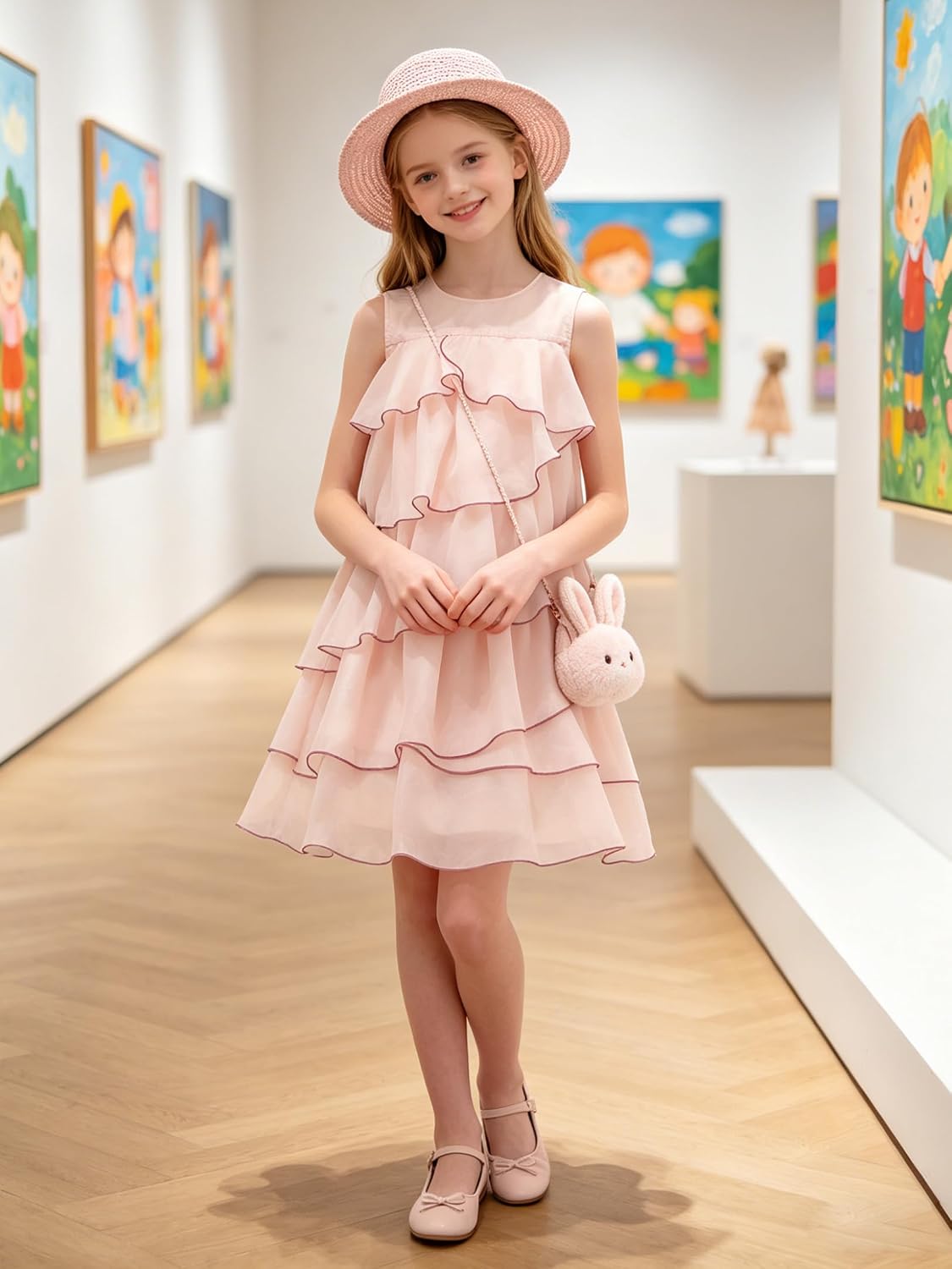 Summer Girls Dresses Layered Ruffled Tulle Dress for Special Occasions