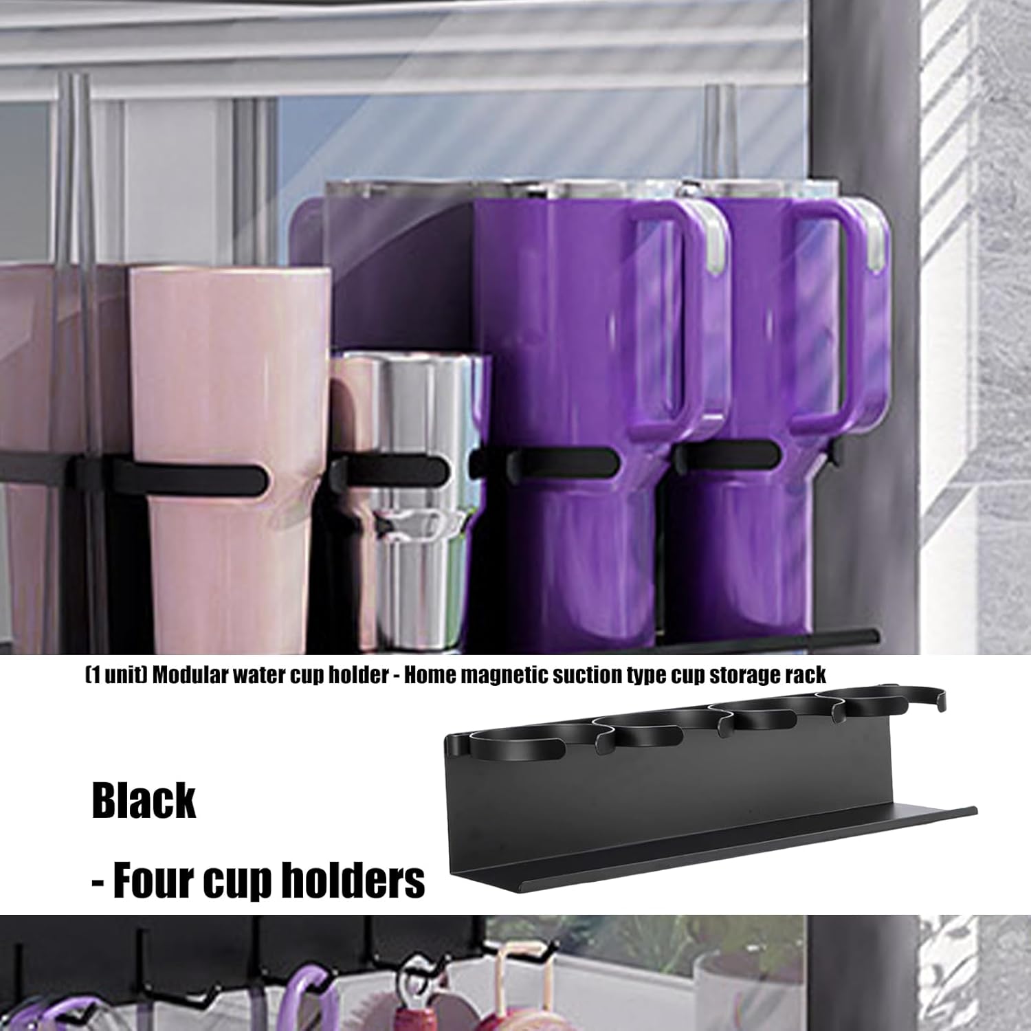 3/4 Cup Modularized Cup Holder for Refrigerator Kitchens Storage Organizers with Sturdy Carbon Steel Construction Bottle Holder