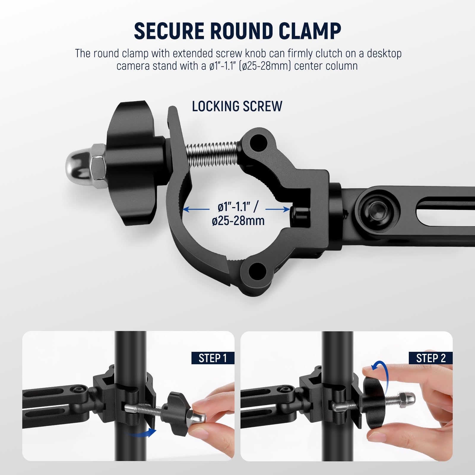 NEEWER Bras de Montage de Caméra Aérienne, 23"/58,5cm Extensible Articulé à 3 Volets avec Vis à Tête Sphérique pour Support de Bureau Webcam Microphone Annulaire LED, Max.3,3lb/1,5kg, DS005(Noir)