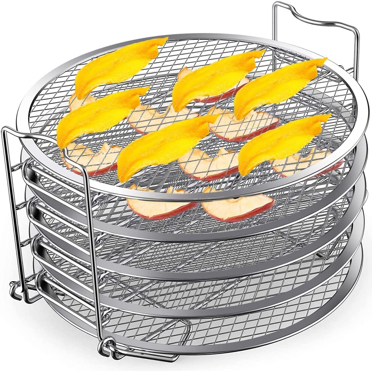 Air Fryer Rack Compatible with Ninja Foodi 8Qt Stainless Steel 8.5inch Dehydrator Stand 5 Layers Stackable Dehydrating Rack Grill for Air Fryer Oven