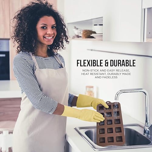 Miniatura 6 de KITCHENATICS Moldes de silicona antiadherentes sin BPA para caramelos de goma, aperitivos de frutas, chocolates, pequeños moldes de silicona