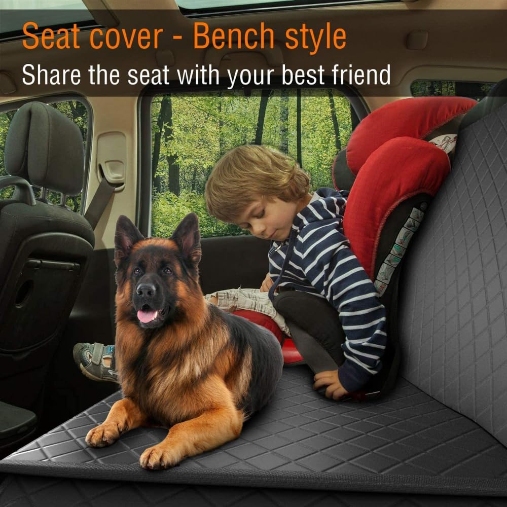Coprisedile Auto per Cani per Benz EQE EQS 2023 2024, Telo Auto per Cani AntiGraffio e Antiscivolo Universale Protezione della Fodera,Black-137 * 147cm