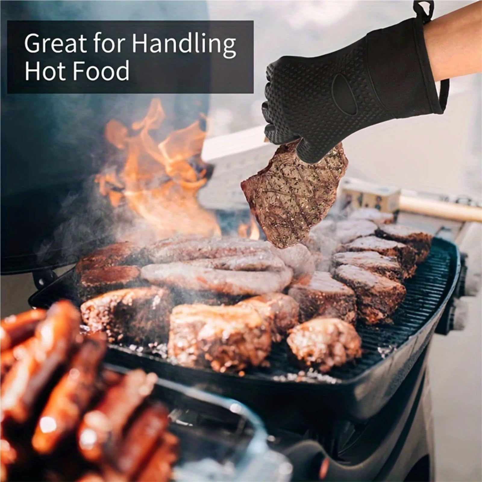Manoplas para Horno Guantes de Silicona Resistentes al Calor for Horno, Manoplas de Cocina Impermeables for cocinar, Hornear, Asar a la Parrilla para Horno