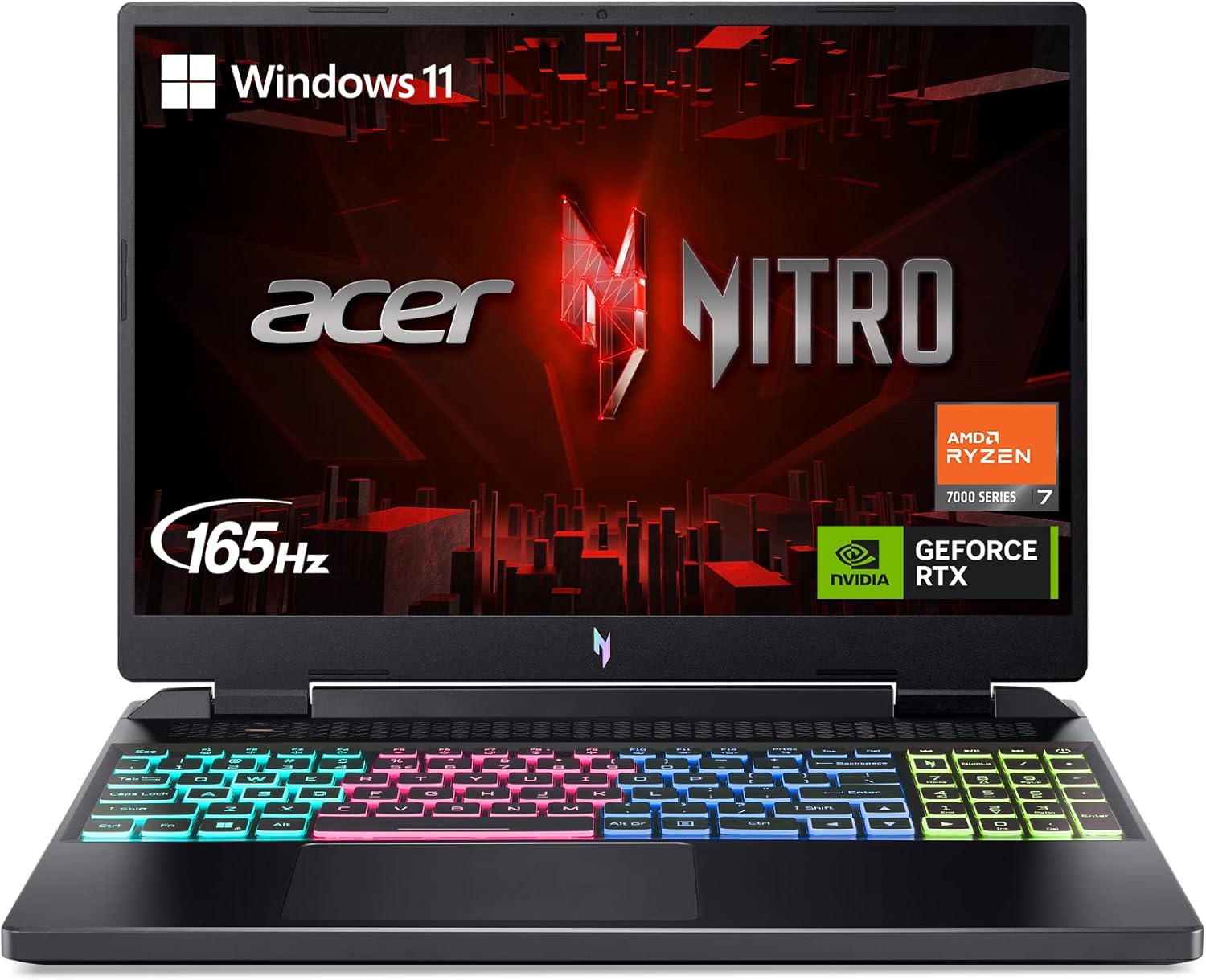 acer Nitro 16 Gaming Laptop | AMD Ryzen 7 7840HS OctaCore CPU | NVIDIA GeForce RTX 4050 Laptop GPU | 16" WUXGA 165Hz IPS Display | 16GB DDR5 | 1TB Gen 4 SSD | WiFi 6E | RGB Backlit KB | AN16-41-R6WV