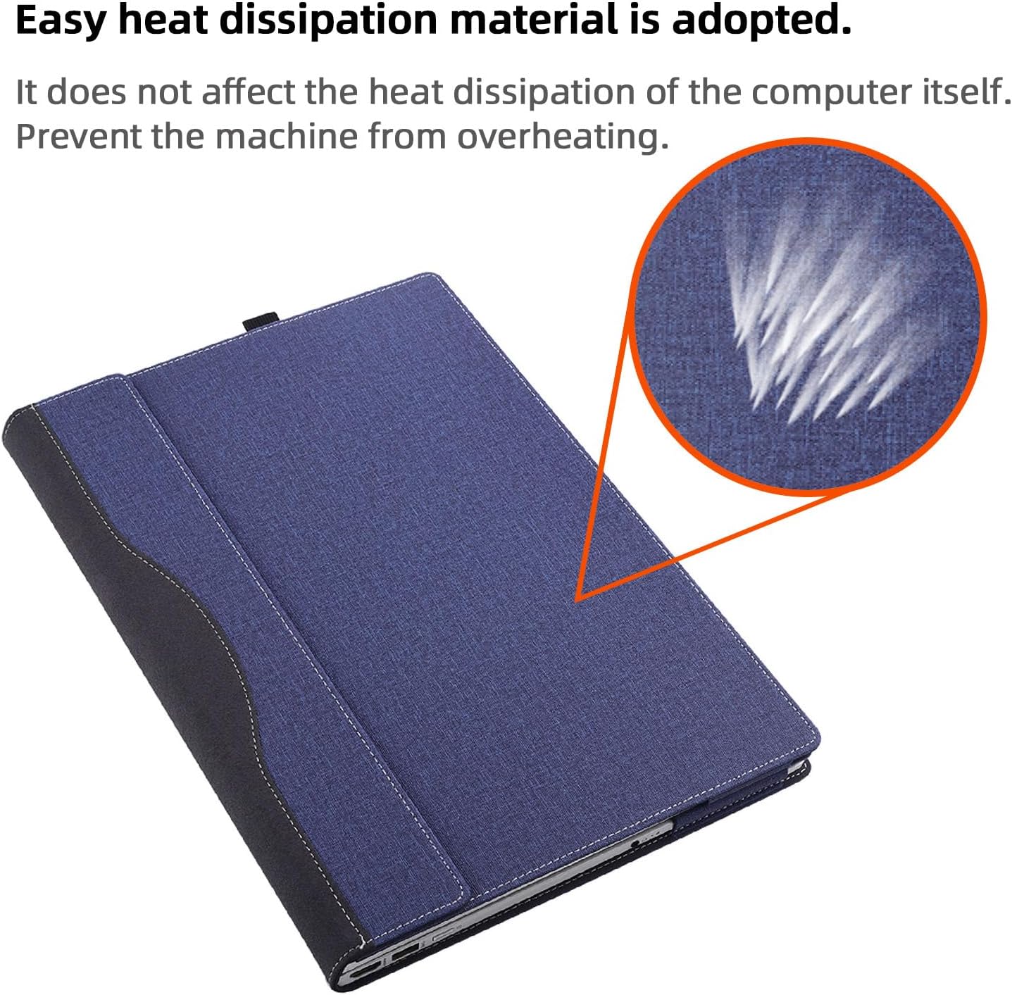 Laptop Case Cover for 2024 Microsoft Surface Laptop 7 13.8 (7th Edition Model: 2036 2107) Detachable Notebook Sleeve Computer Bag Protective PU Shell(Blue, 13.8)
