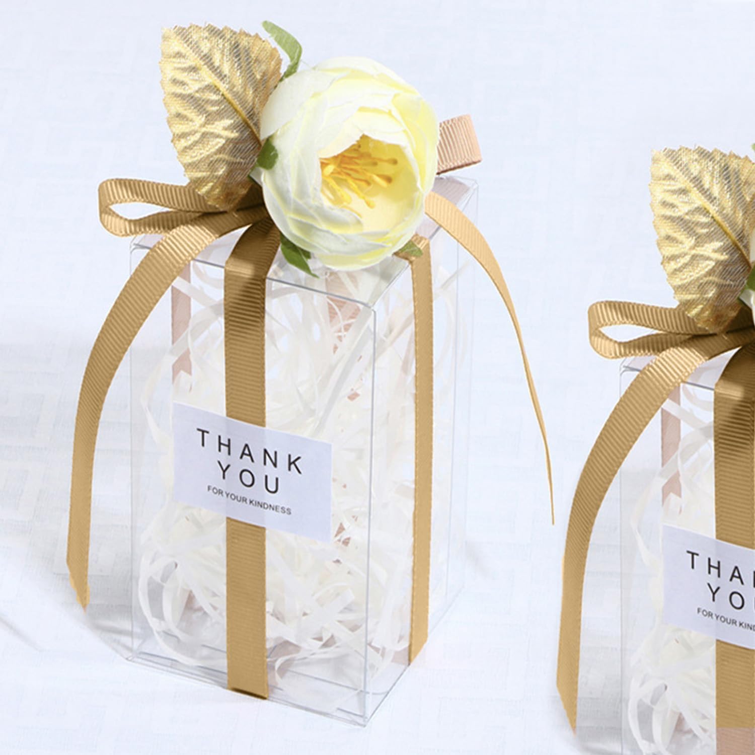 Rocutus Clear Candy Gift Box,15 Pack Empty Clear PVC Plastic Boxes Gift Boxes for Party Favors, Wedding, Birthday Presents, Candy, Cupcakes, Jewelry,Christmas Gift Packing(4.7 x 4.7 x 7.8 Inch) - Image 2