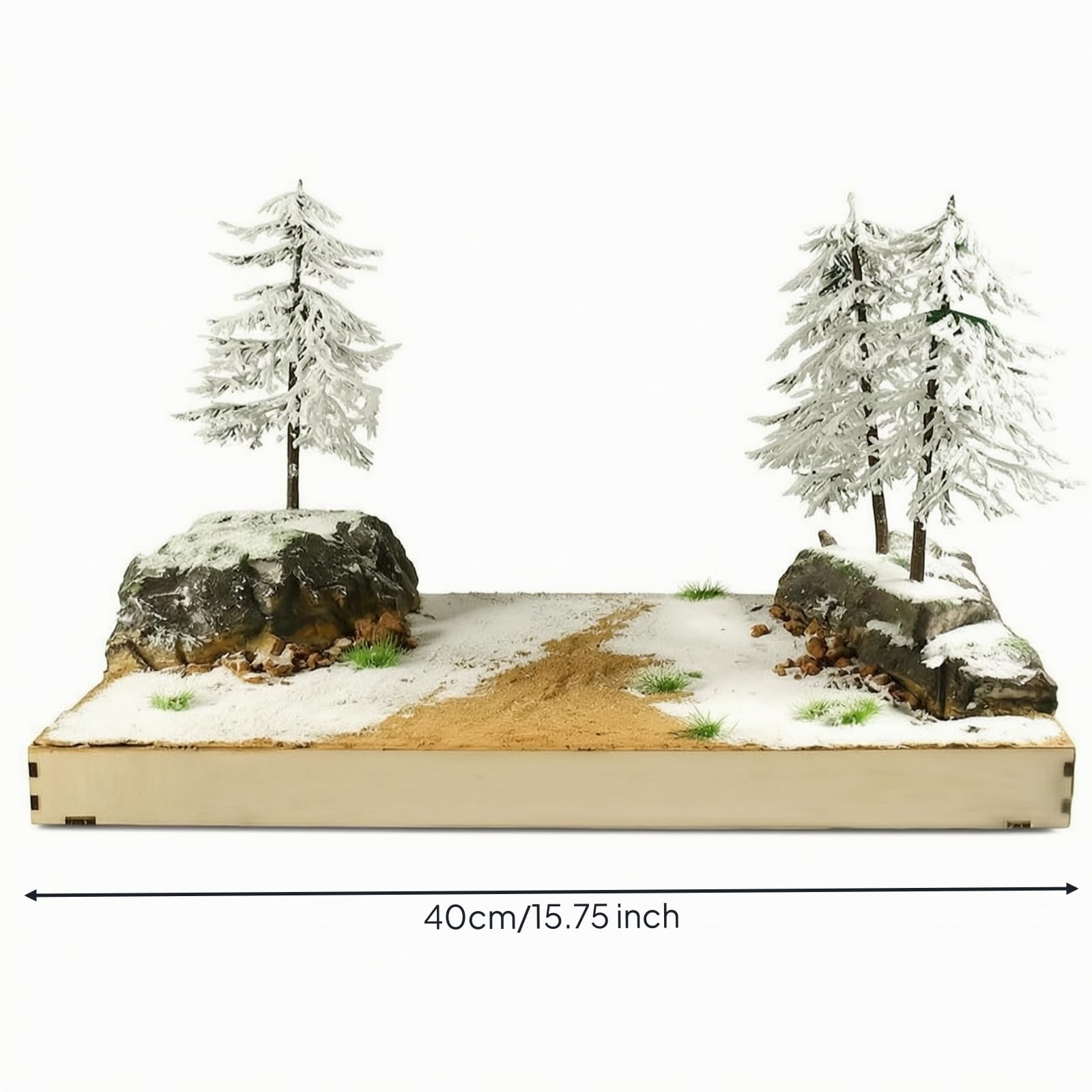FytStycale Micro Paesaggio con Base Fai da Te Paesaggio in Miniatura Fatta a Mano Kit di Modellismo per Plastici Ferroviari, Scenario Di Neve Di Inizio Primavera