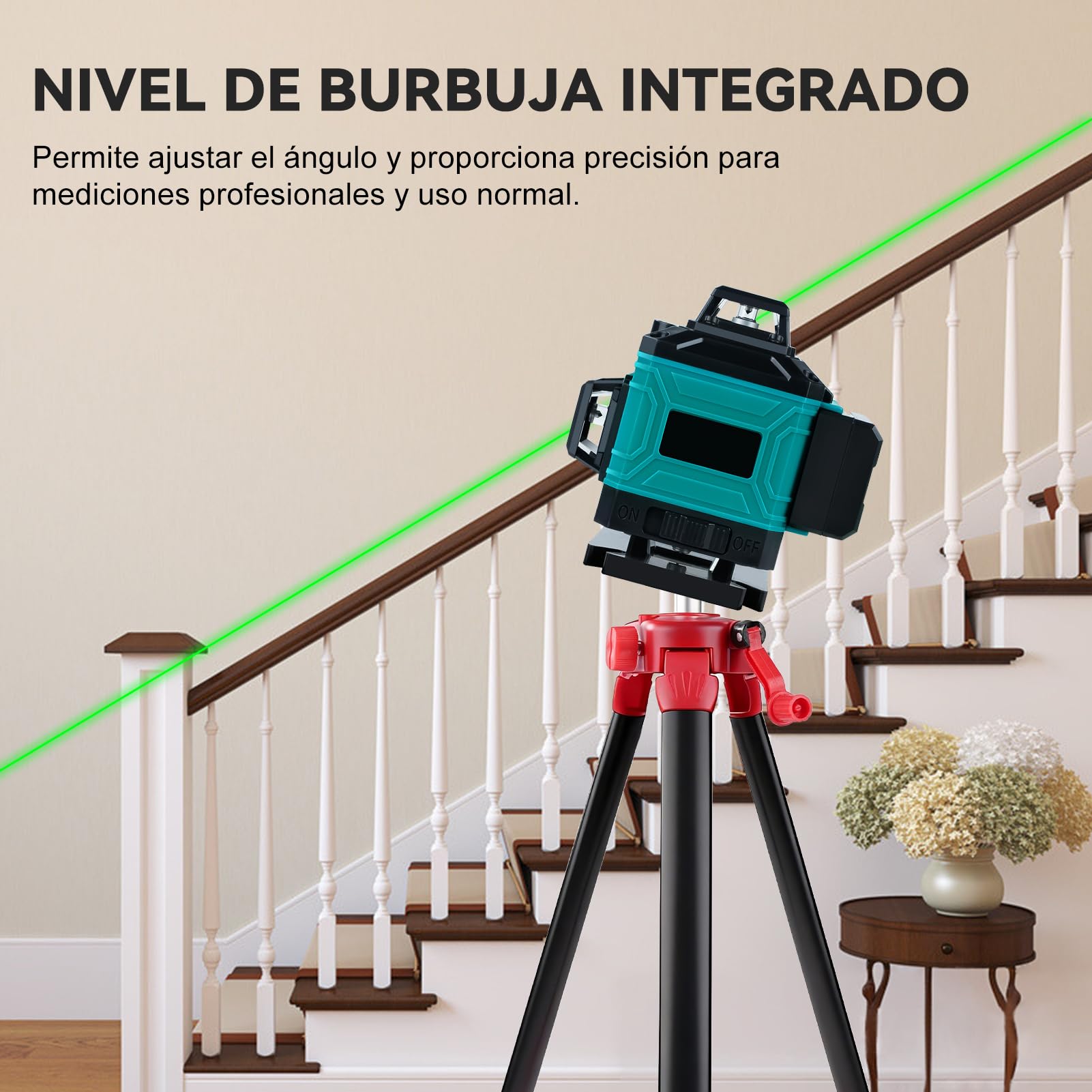 Trípode para Nivel Laser Portátil, trípode telescópico ajustable de 1,5 m, Roscas de 5/8 a 1/4 de Pulgada para Medidores Láser