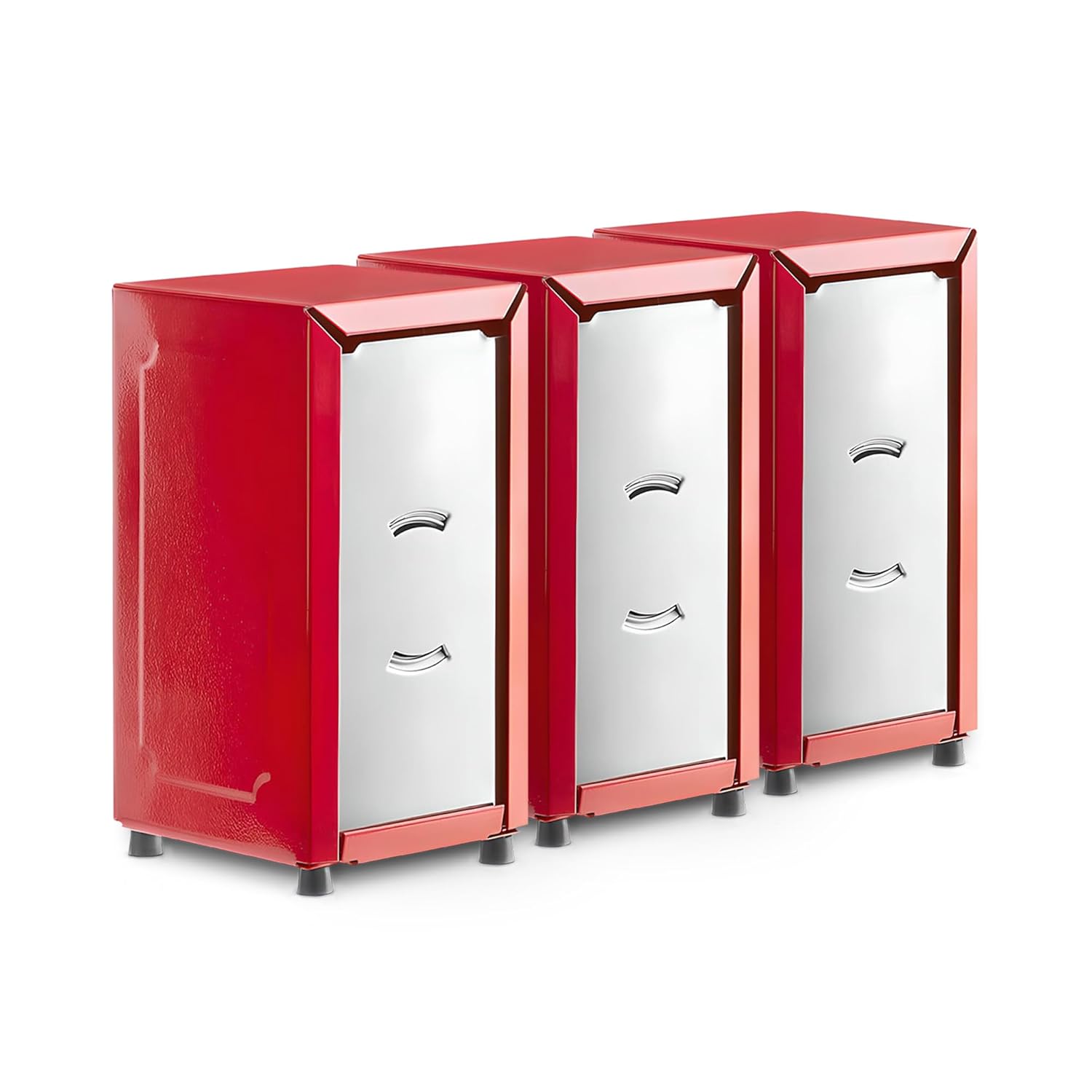 OCS Parts 6-Pack Tall-Fold Two-Sided Napkin Dispenser | Red | Holds 150 Tall Fold Napkins | for Home Dining Room Tables, Kitchens, Restaurants, Food Trucks and Delis