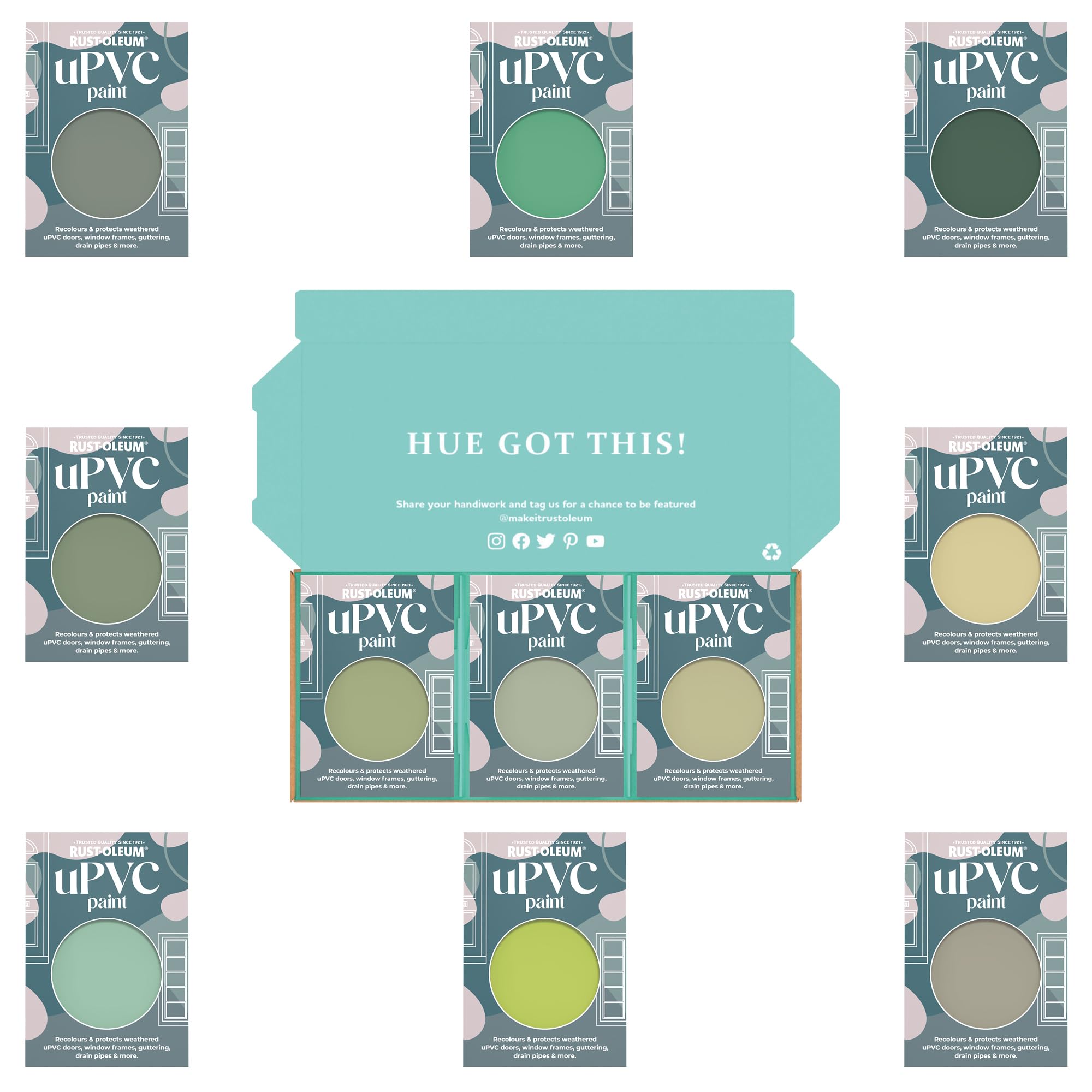 Rust-Oleum uPVC Paint in Matt Finish โ Rich Greens Tester Box