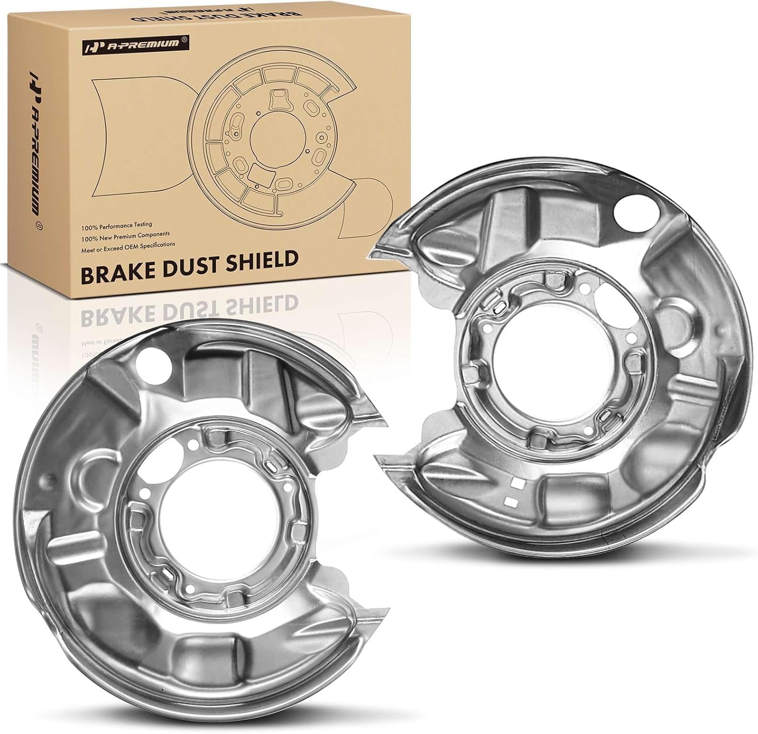 A-Premium Rear Driver and Passenger Side Brake Dust Splash Shield Compatible with Mercedes-Benz C-Class W203 C230 C55 AMG 2001-2007 CLK-Class A209 C209 R171 CLK350 SLK300 2003-2011, 2PCS