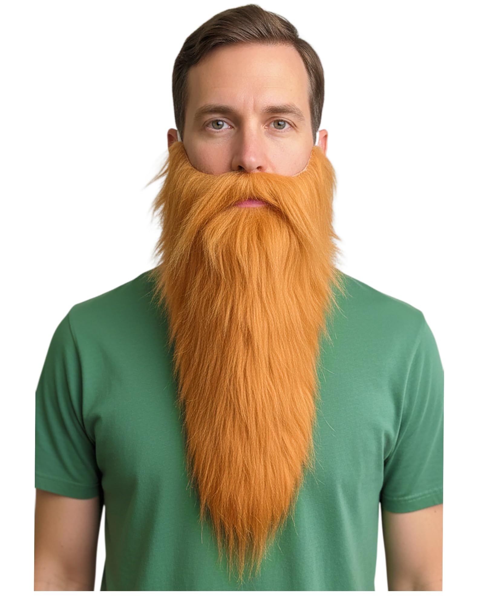 Ginger Blonde Hillbilly Beard Long Fake Irish Redneck Costume St. Patricks Leprechaun Beard for Men - One Size