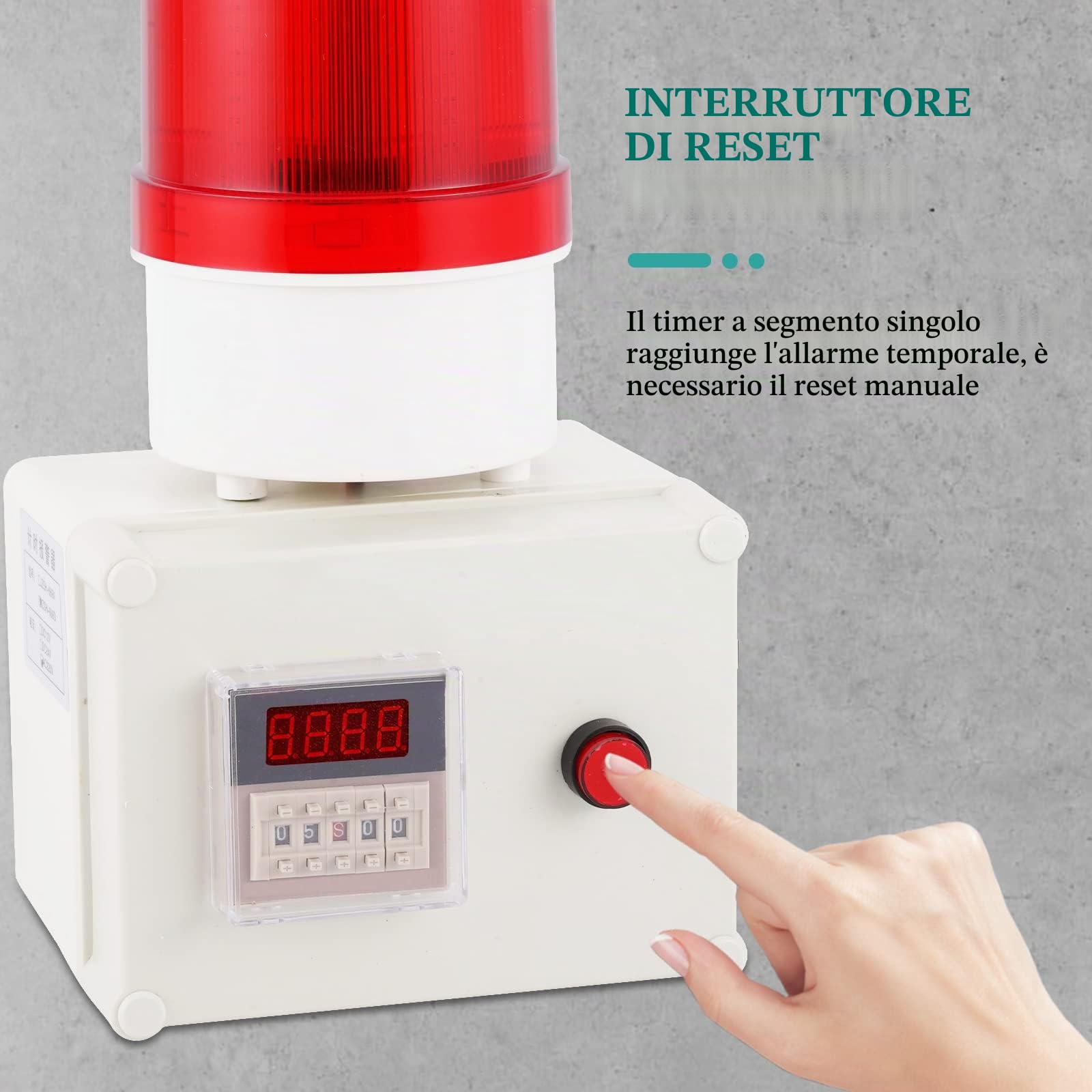 YJINGRUI 220V Sirena di allarme suono industriale Sirena Buzzer con lampeggiante Sistema di allarme di impermeabile (Volume: 120dB, Modalità di temporizzazione a segmento singolo)