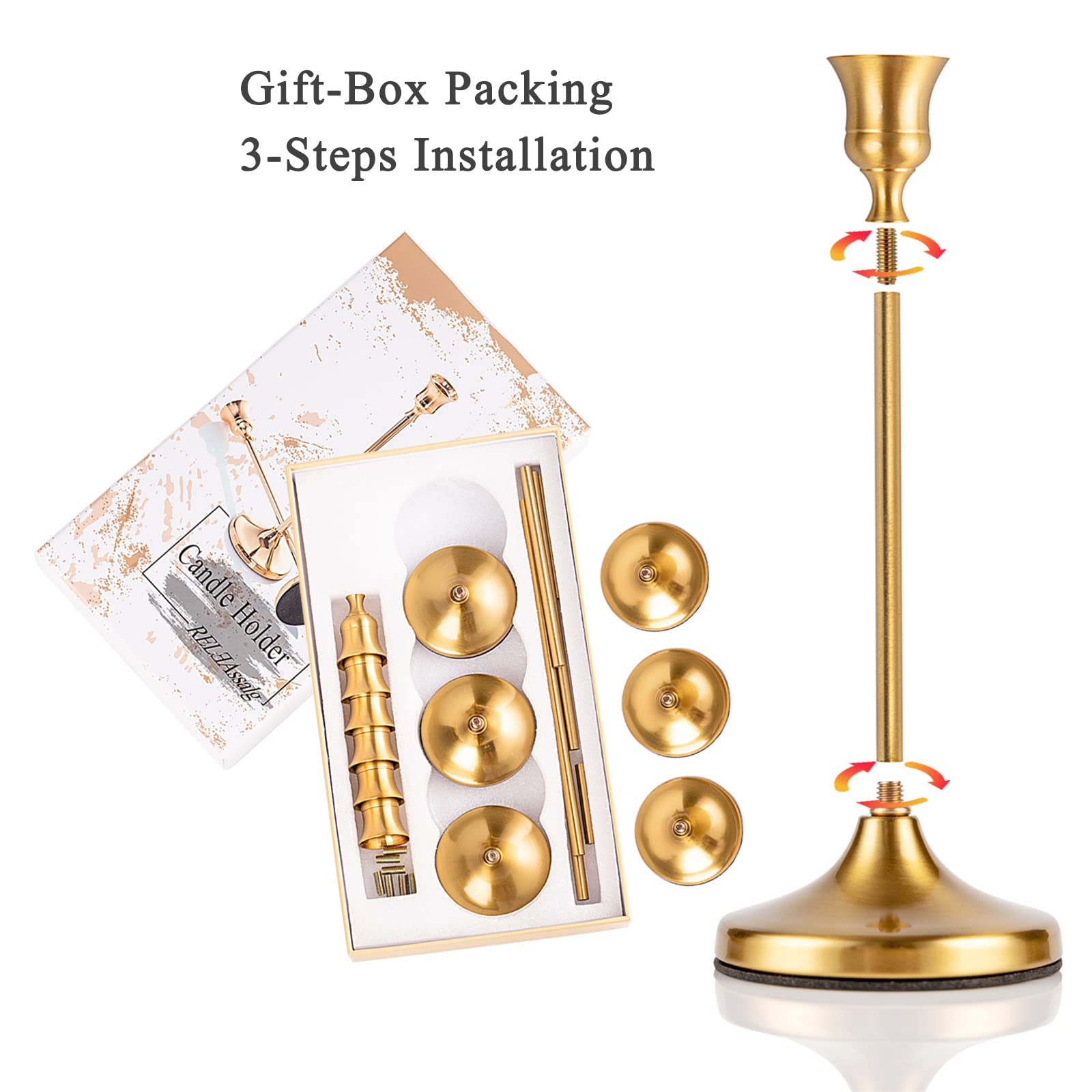 Amazon.co.jp: キャンドルホルダー 6個セット ゴールドキャンドル