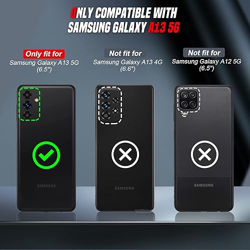 Miniatura 2 de LeYi Funda para Galaxy A13 5G funda Samsung A13 con cubierta deslizante para cámara + 2 paquetes protector de pantalla, funda de teléfono de grado