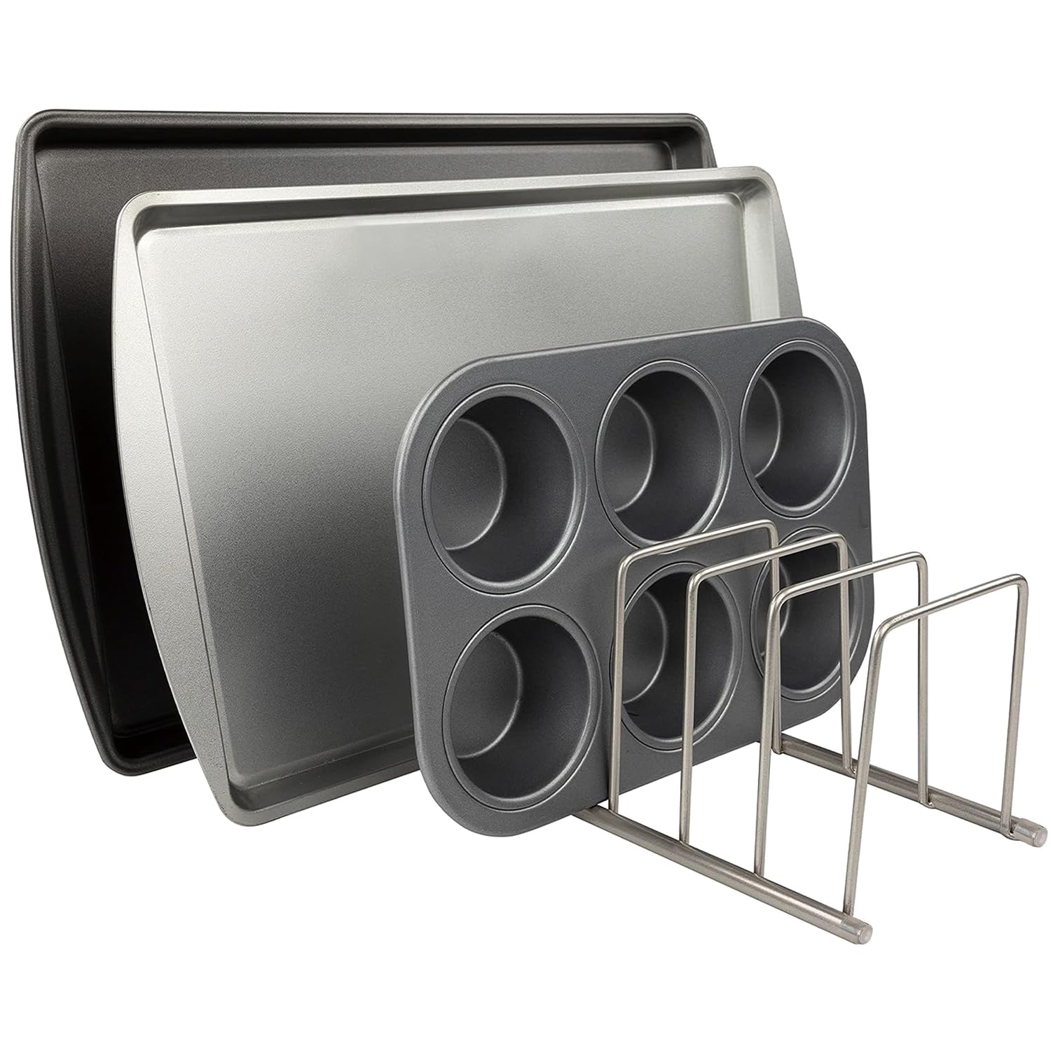 Organizador de cocina, estante de platos para tapas, tablas de cortar, estantes de refrigeración para hornear, ollas y sartenes, almacenamiento compacto de cocina, ahorra espacio con el organizador de