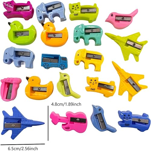 Miniatura 2 de 100 sacapuntas de plástico, surtido para la escuela y el hogar