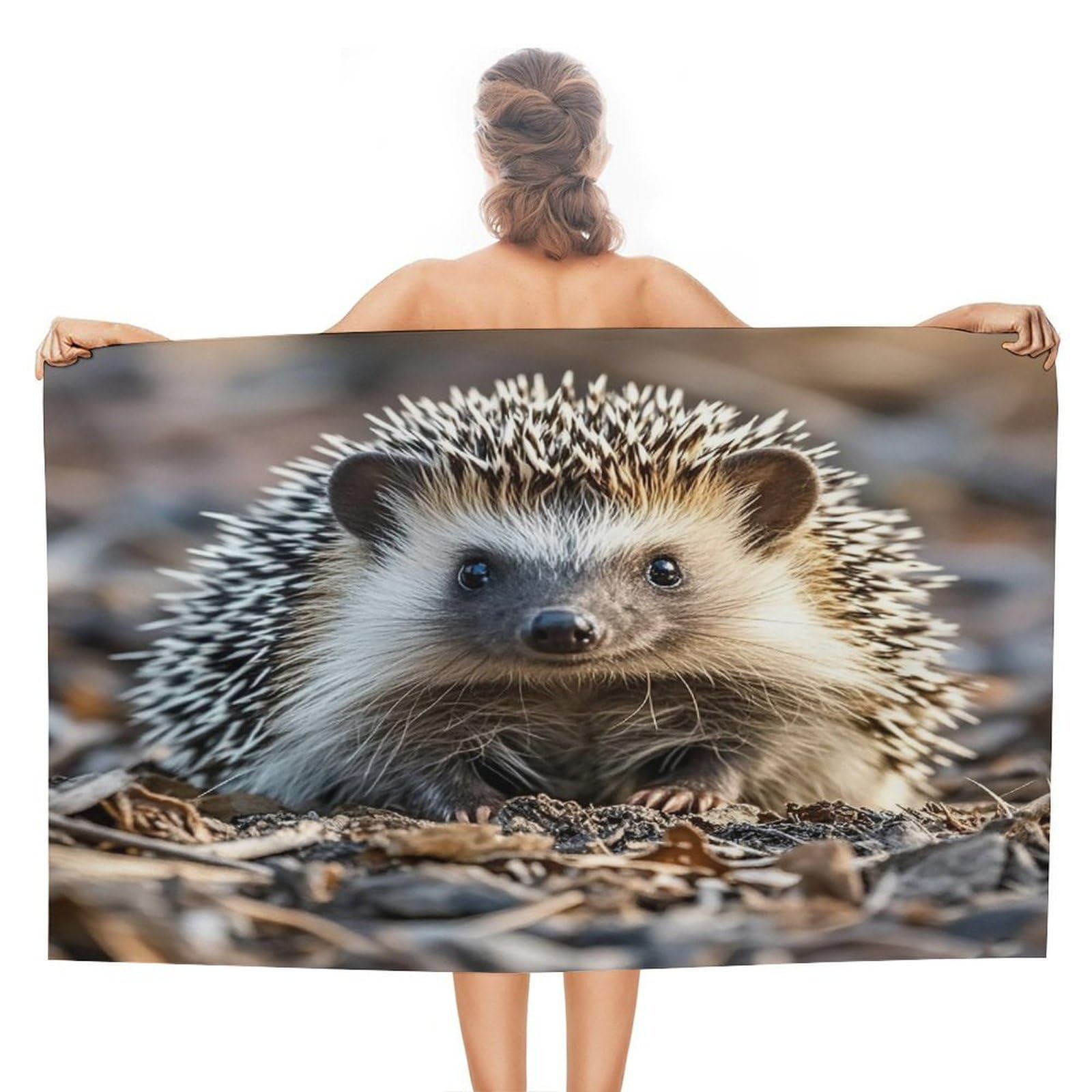 VstaDank Hedgehog Bath Towel Stylish Double-Faced Pile Travel Towel Soft Absorbent Beach Towel for Pool Swim Sports Camping Adults Gift 51X31 Inch