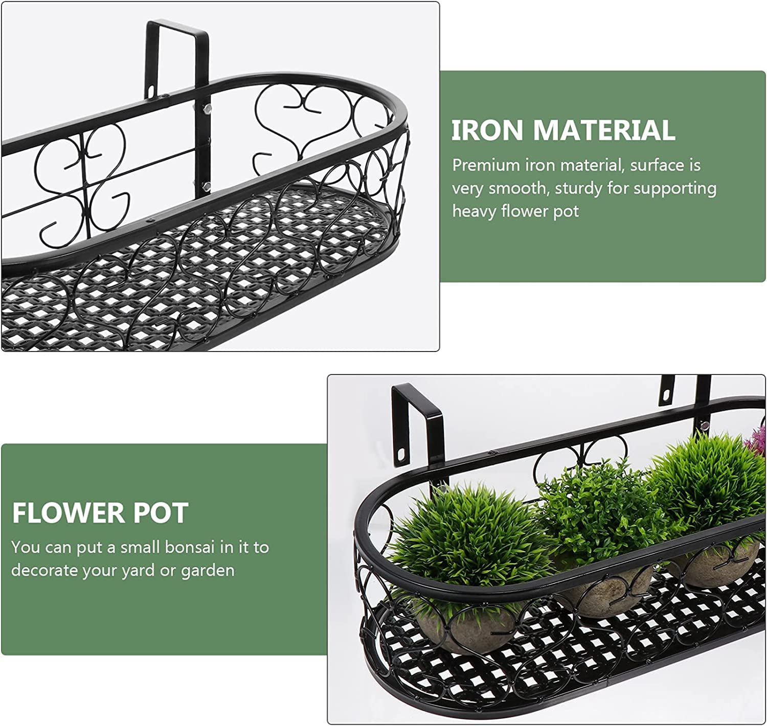 Balkon kwiatowy dziobak metal wiszący balustrada lustrzak lustrz roślina kosze półka półka półka półka stojak kwiatowy sadzarki wiszące garnek do ogrodowego balkonu dekoracje patio.