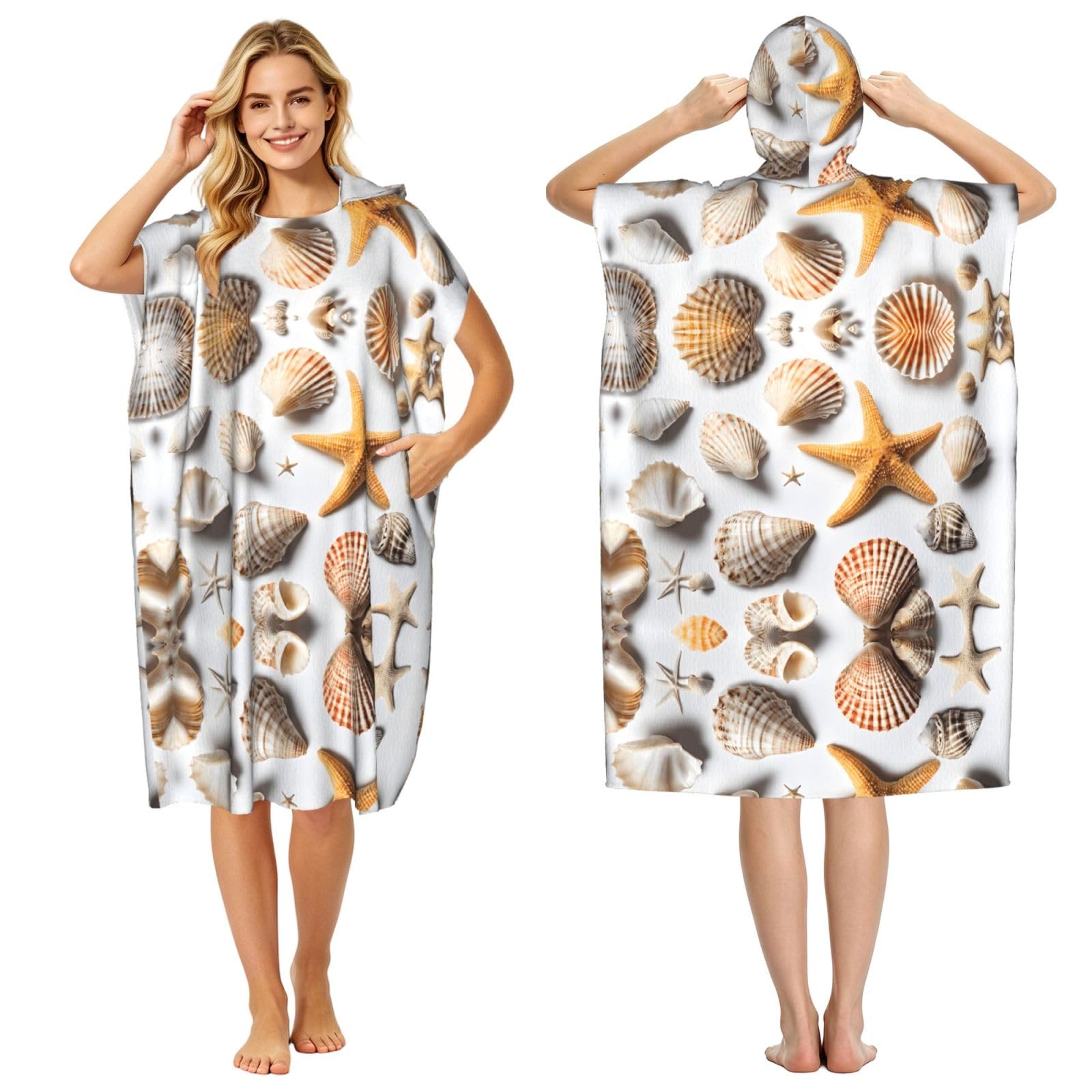 Serviette de plage poncho à capuche peignoir à langer surf et bain