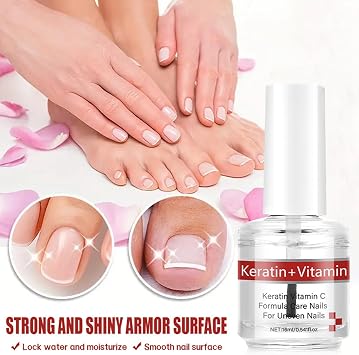 Keratin + Vitamin C Nail & Cuticle Oil, Nail Strengthener & Growth Care, Moisturizing Repair Oil for Dry Damaged Nails, Nourishing Cuticle Care with Keratin Protein for Strong Healthy Nails