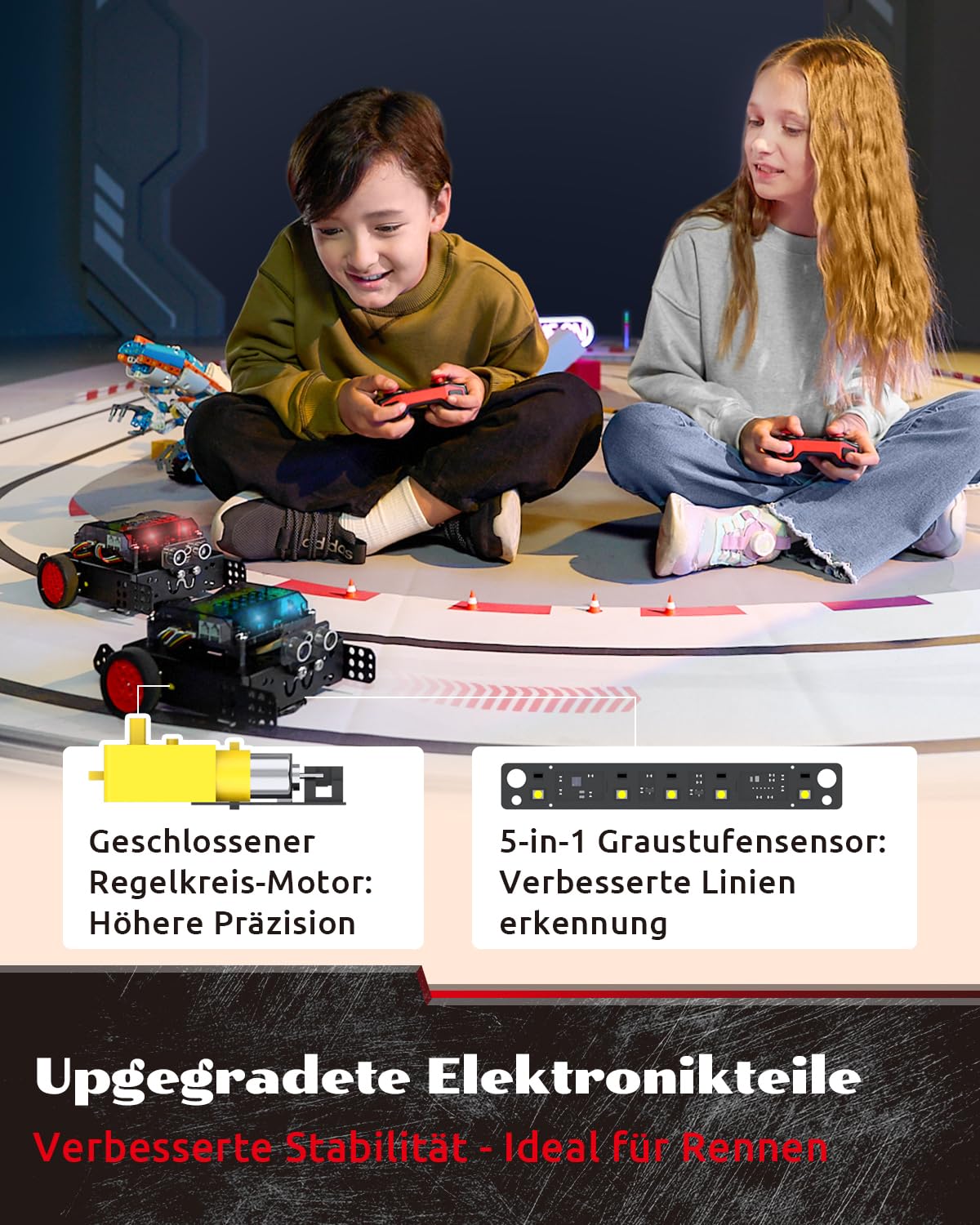 WhalesBot Rocky programmierbares Roboterauto für Kinder, Mint Bausatz mit Scratch- & Python-Kompatibilität, Erweiterbar, Ferngesteuertes Spielzeug, Geschenk ab 8 Jahren