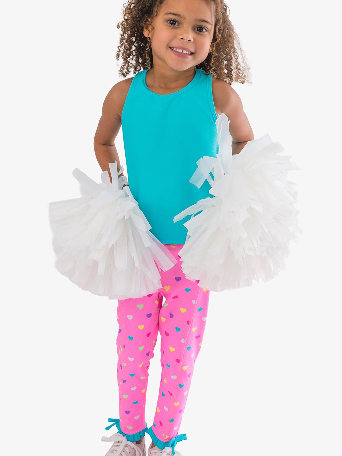 RuffleButts Girls UPF50+ Athletic Active Pocket Ruffle Legging