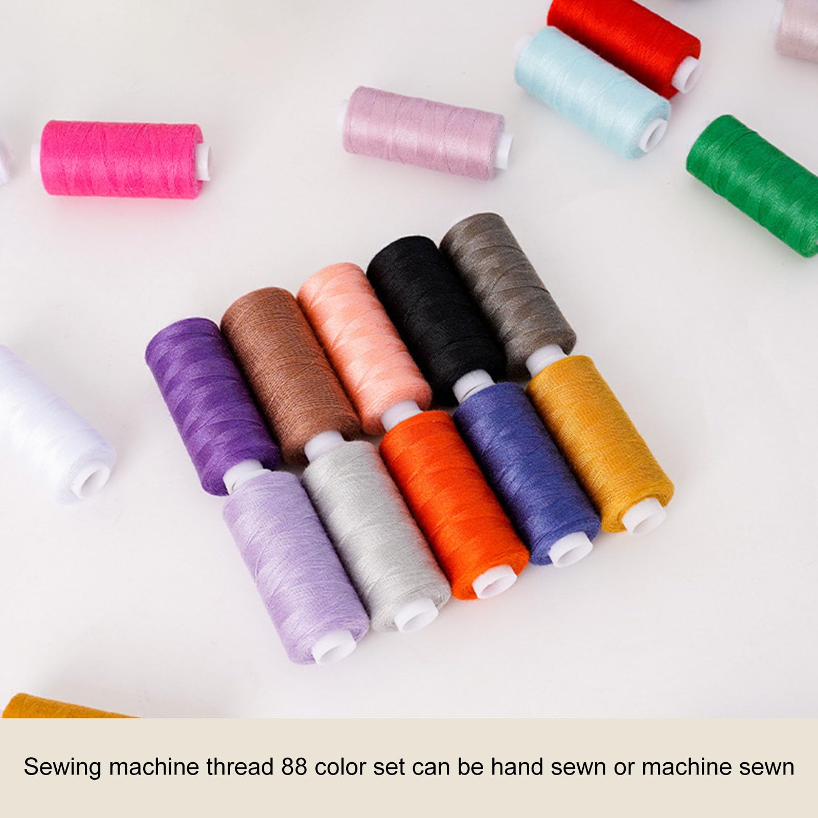 Nähgarn, 88 Spulen Polyester Nähgarn für maschinelles Handnähen, 400 Yards Spule, Polyester Stickerei
