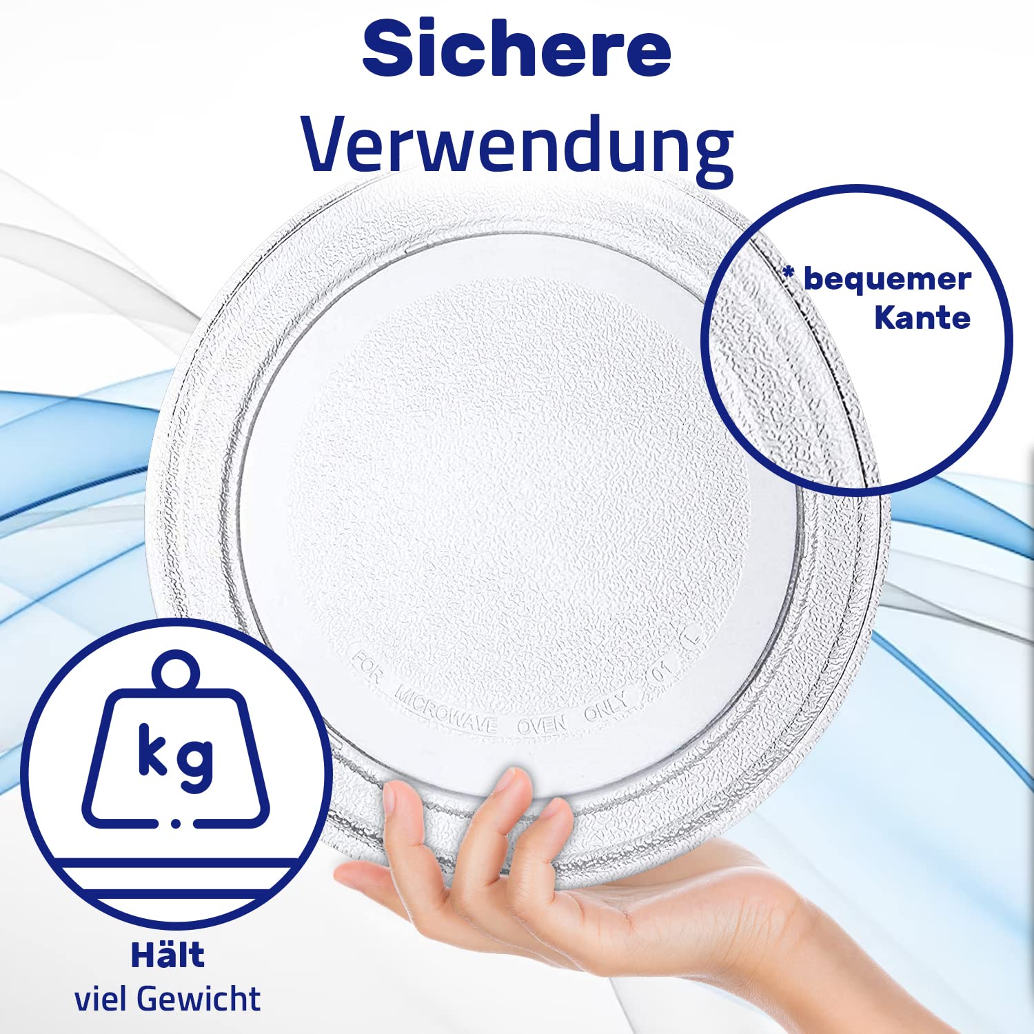 Universelle Mikrowellen-Plattenspieler-Glasplatte Mit Halterung, 245 Mm 245 Cm 965 Zoll