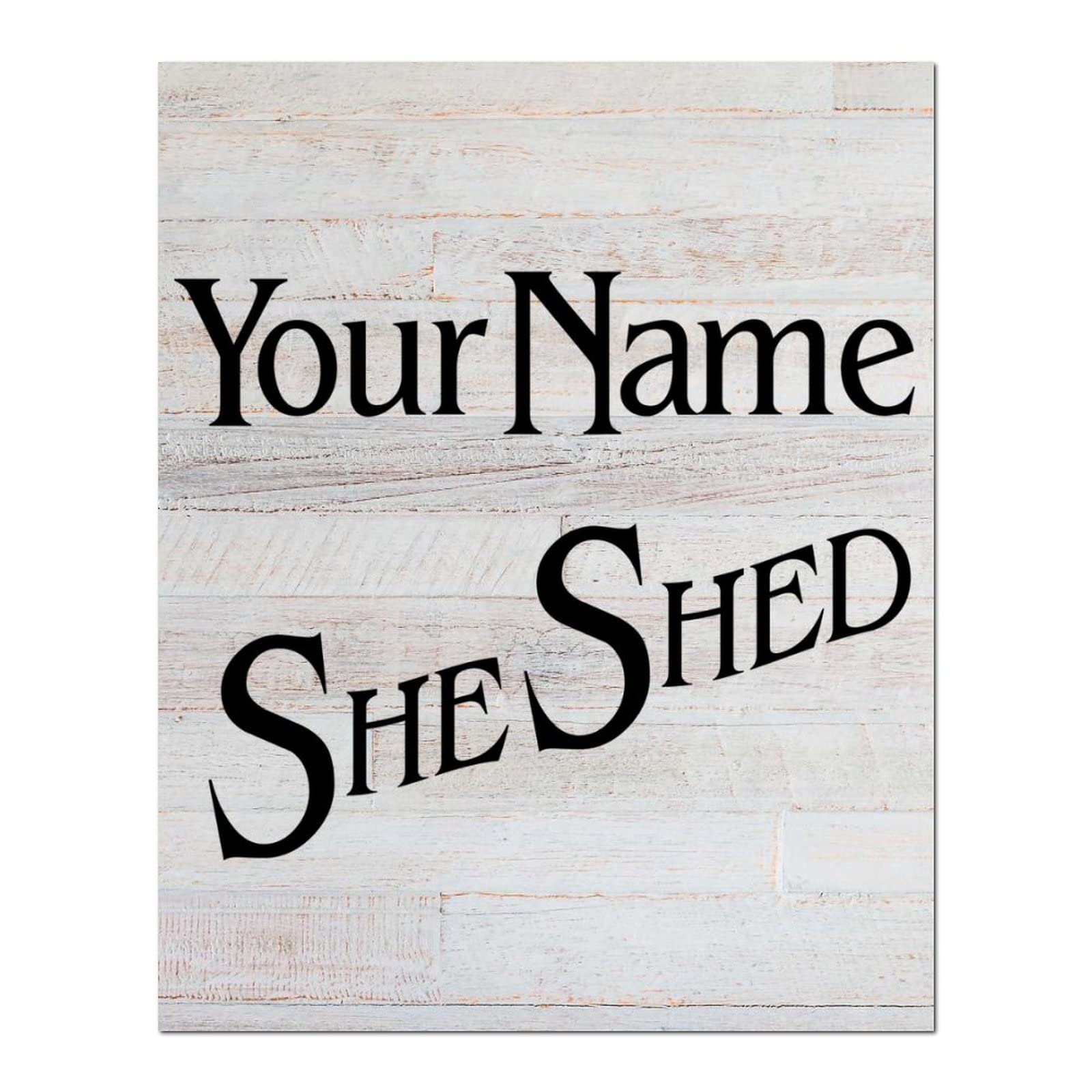 Plaque She Shed en bois avec citations inspirantes pour un intérieur plein d'ondes positives