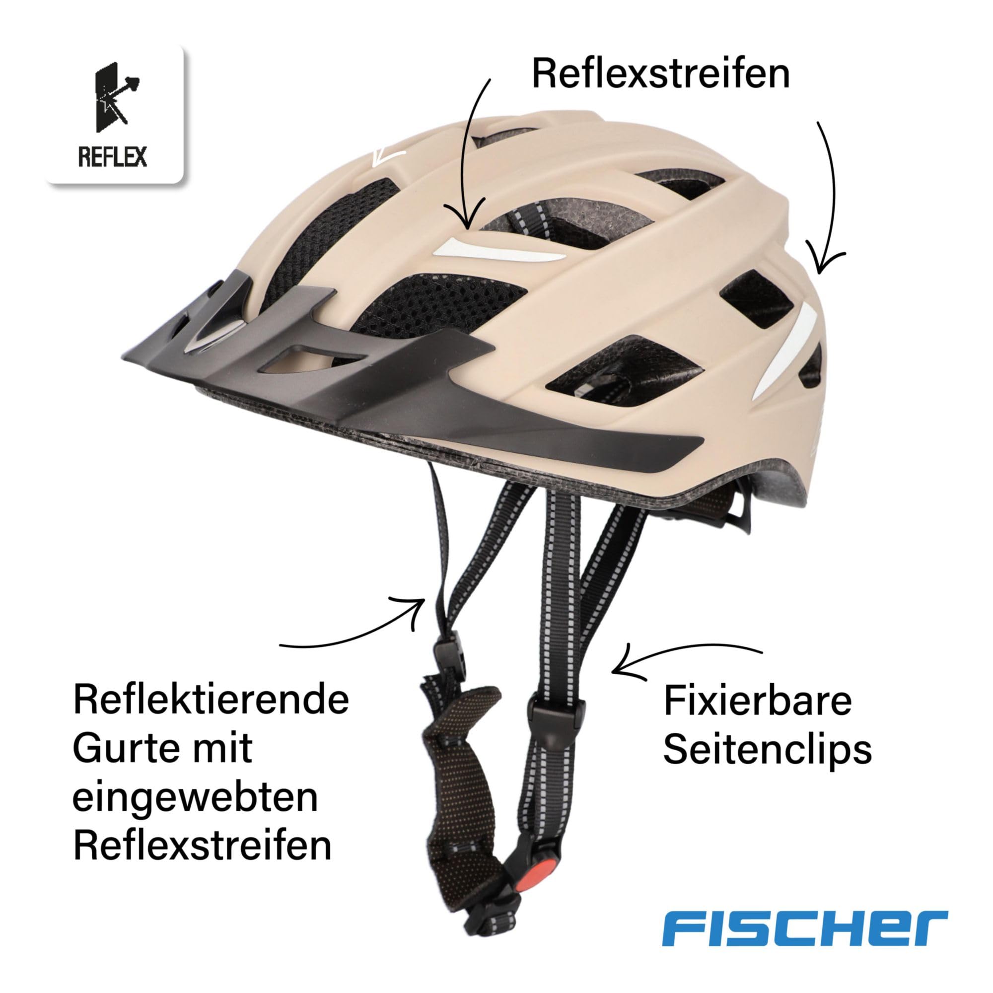 Fischer Urban Plus kask rowerowy, kask rowerowy, z wbudowanym tylnym światłem LED, dla kobiet i mężczyzn
