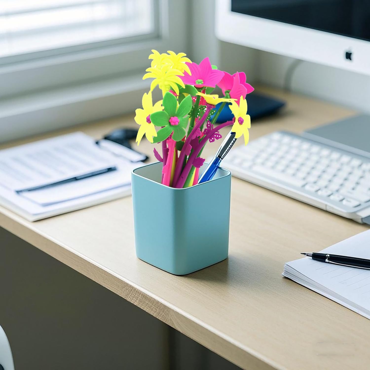 12pcs Flower Pens Cartoon Pens 0.5 mm Black Gel Ink Pen for Office Home Student Teacher Gift (Flowers 12pcs) image 5