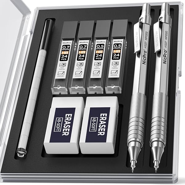 Nicpro Druckbleistift Set mit Metallgehäuse