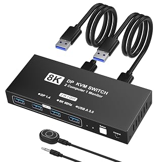 Aoyvsktv 8K@60Hz DisplayPort KVM Switch