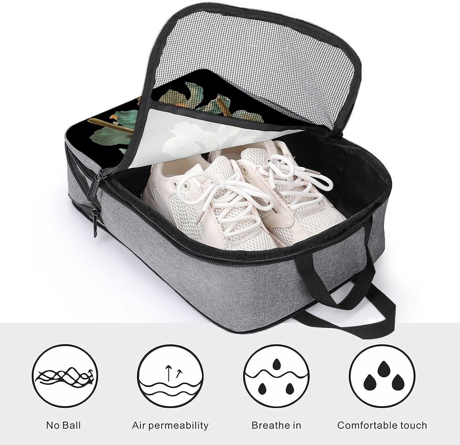 Bird Flycatchers Perched On Branches Shoe Bag Organizer for Travel with Handle