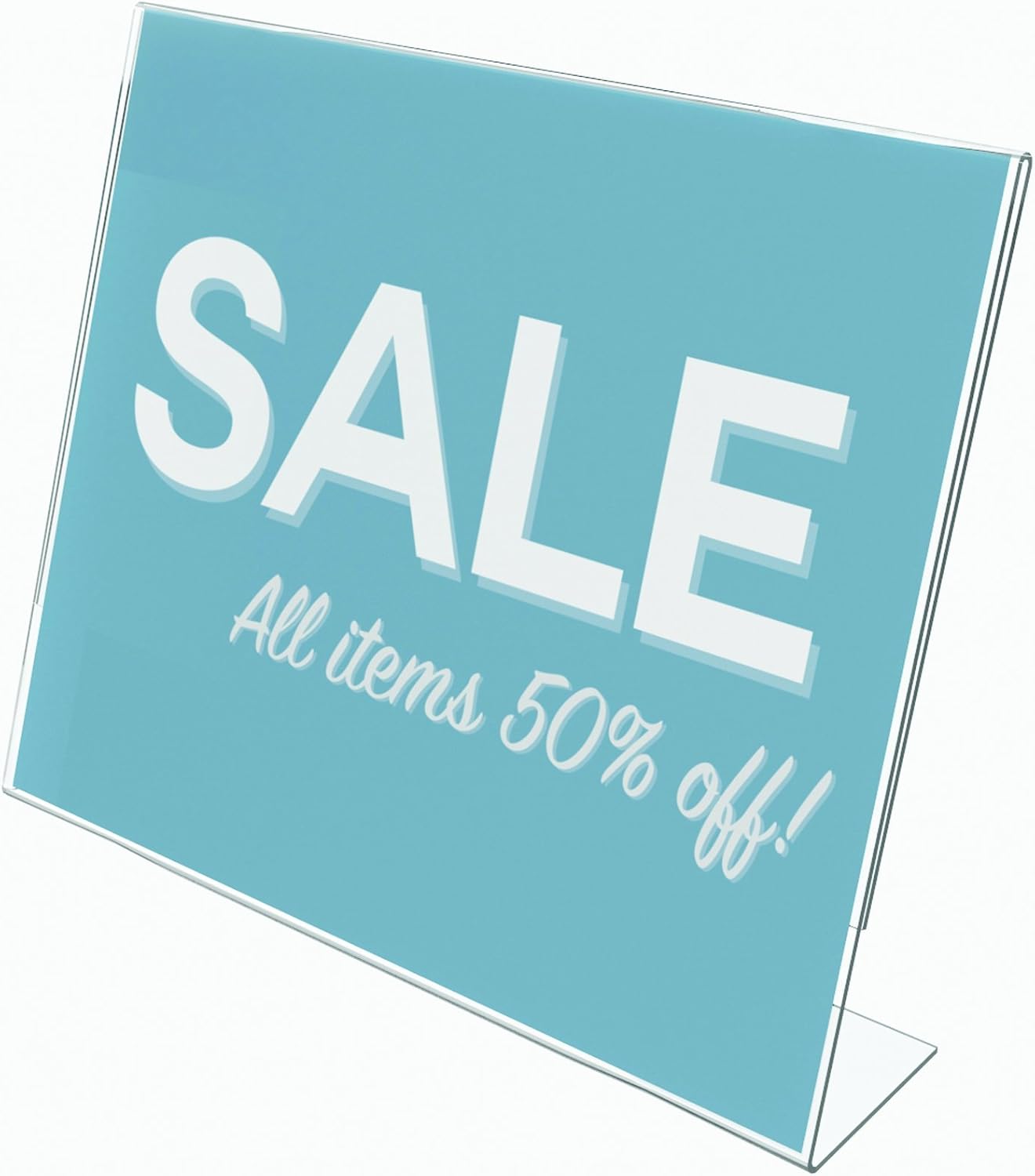 deflecto Classic Image Slanted Sign Holder, Landscaped, 11 x 8.5 Insert, Clear