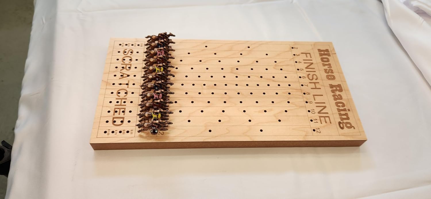 Horse Racing Board Game Personalize Gift Wood pegs and dice