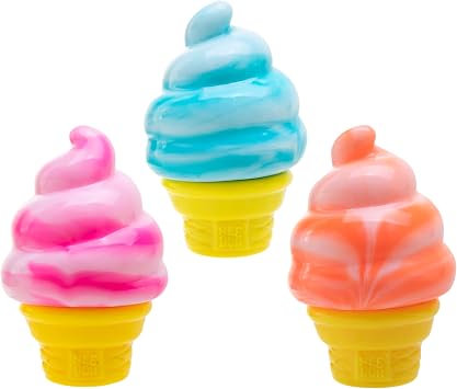 Schylling Needoh Nice Cream Cone Needoh - Sensory Squeeze Toy - 3 Pack