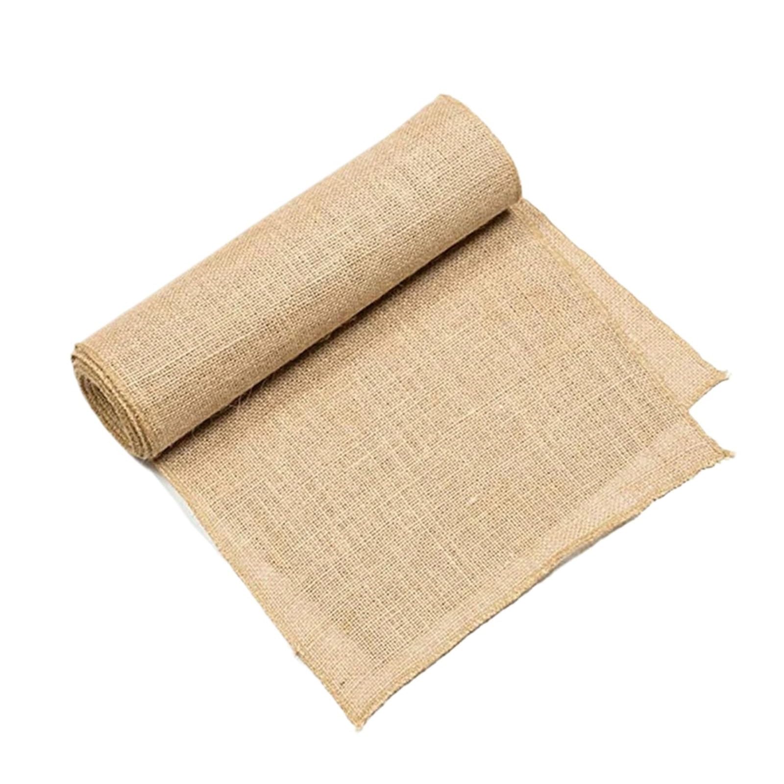 Chemin de table en lin et jute de qualité supérieure style rustique lot de 2 pièces