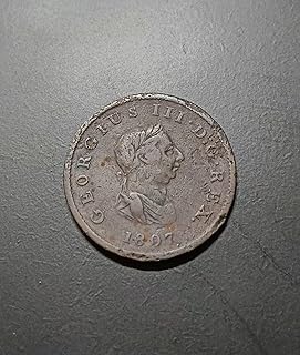 عملة قديمة واحد بيني انجليزي 1807 م الملك جورج الثالث