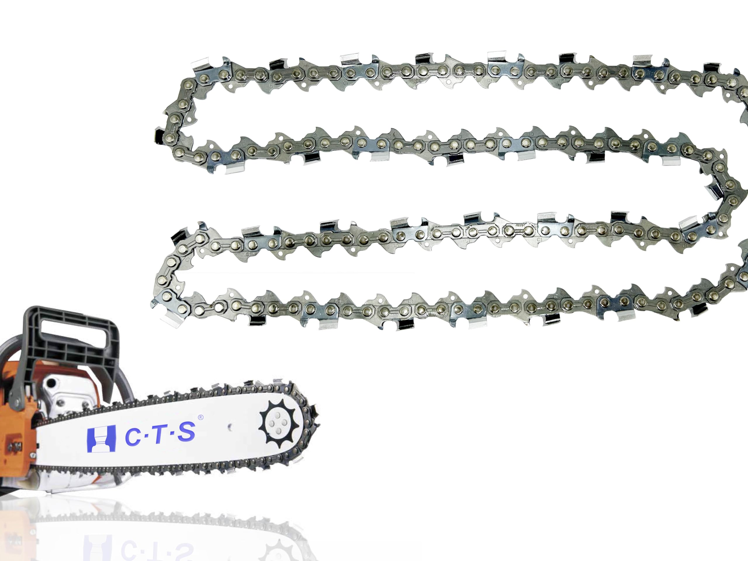 C·T·S Saw Chain Pitch 3/8-inch Gauge 0.058-inch Drive Links 84 Full-Chisel with Bumper Drive Link Chainsaw Chain Bar Length 24-inch Replaces Oregon 73LPX084 Husqvarna 5911434-84