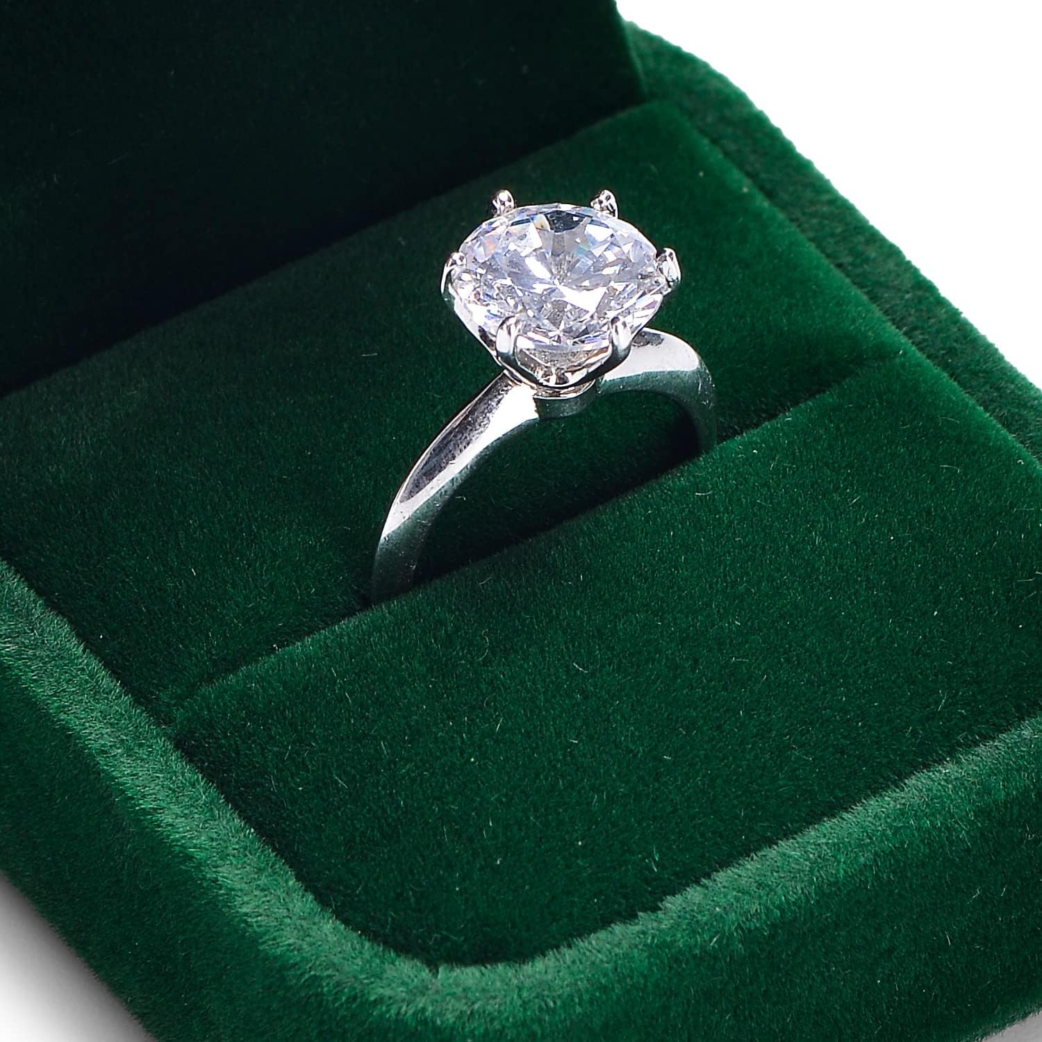 Oirlv Velvet Jewelry Box Small Ring Bearer Case (Green) - Image 4