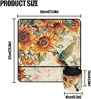 Vista 5 de Tapetes para máquina de coser de girasol y colibrí para mesa con bolsillos, para máquinas de coser de Acción de Gracias, alfombrillas para reducir