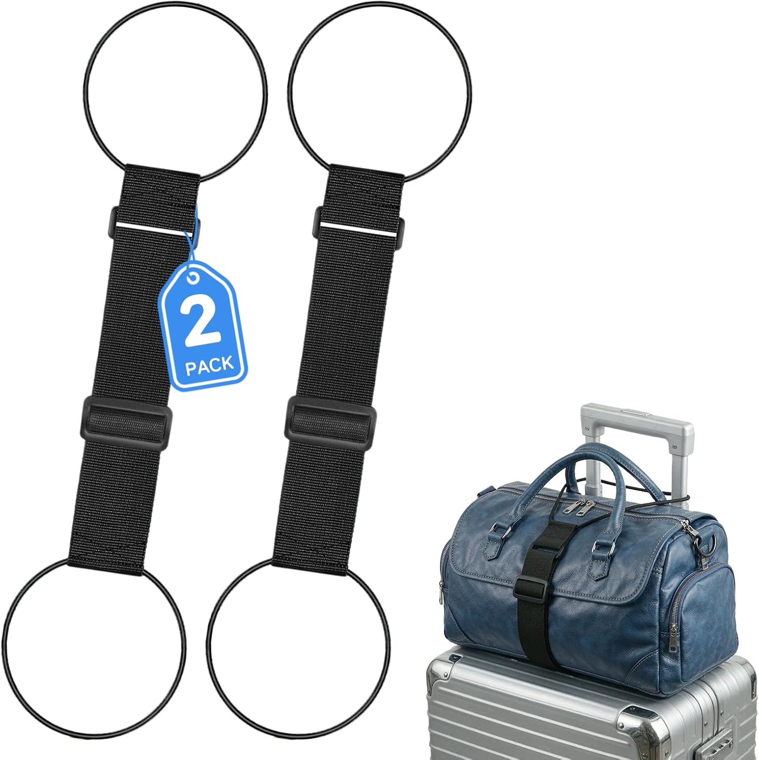 Adjustable Luggage Straps for Suitcases,Connecting Bags to Suitcase