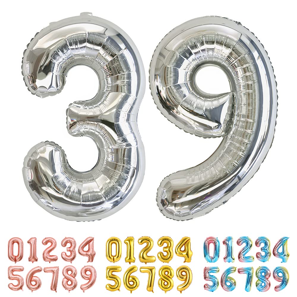 Foil Globo Número 5 Azul 40" (101cm), Inflable Helio o aire, Gigante Numeros 0-9, 10-19, 20-29, 30-100, Grande Globos Decoración para La Boda Aniversario y Cumpleaños Fiestas — view 415