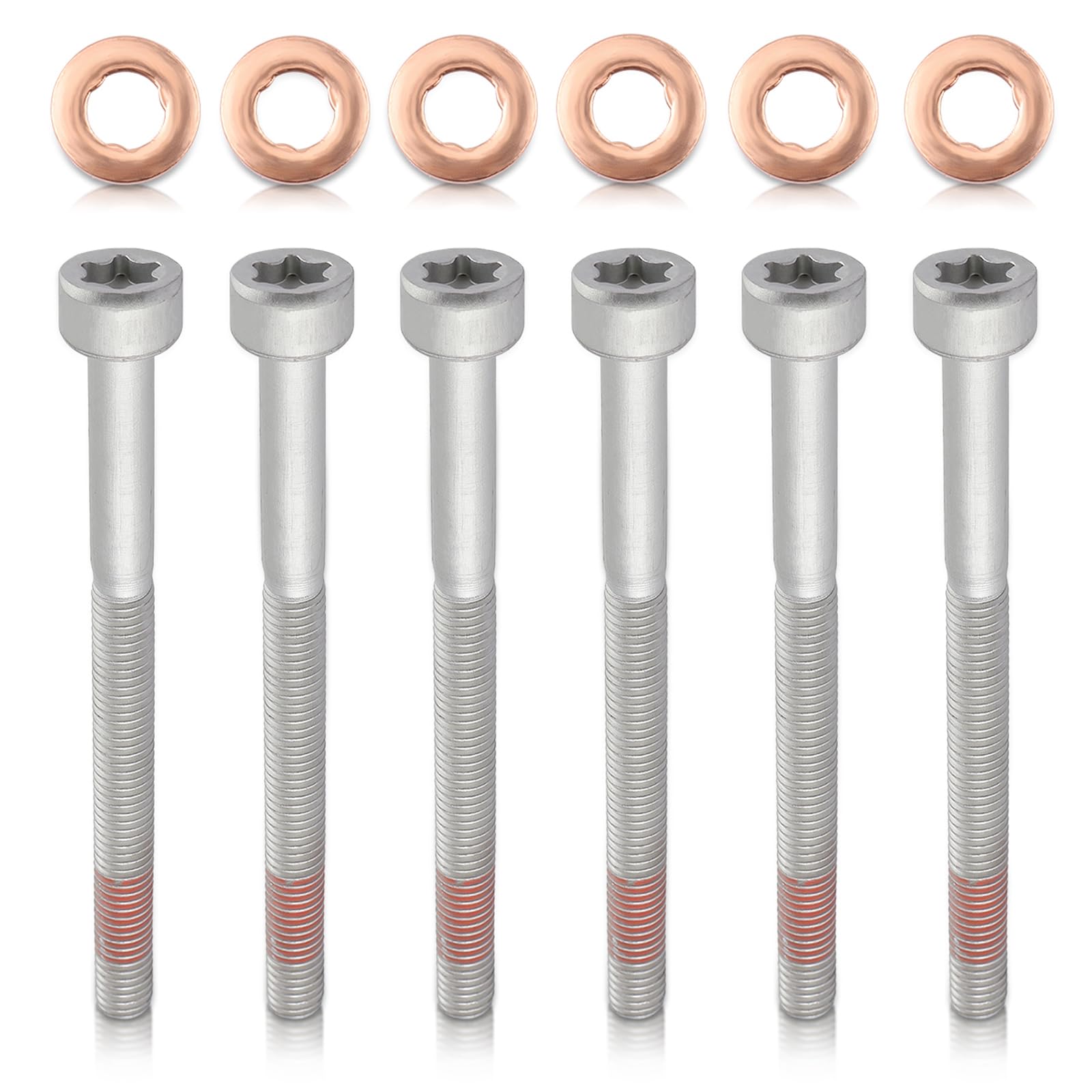 AUTOKAY 6110170060 Lower Fuel Injector Nozzle Seal Copper and Bolt Washer Kit Fits for Dodge Diesel 6Cyl for Mercedes-Benz Sprinter 2500