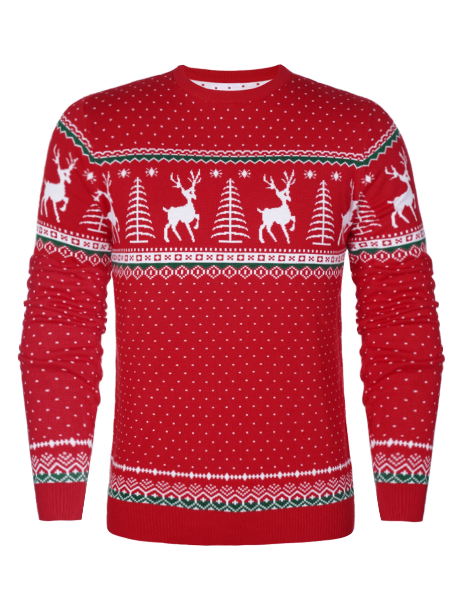 Aottori Weihnachtspullover Damen Herren Christmas Sweater Rundhals Rentier | Weihnachtspulli, Strickpullover, Partnerlook, Langarm, Schneeflocken, Weihnachtsfeier